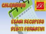 calendario recuperi debito formativo